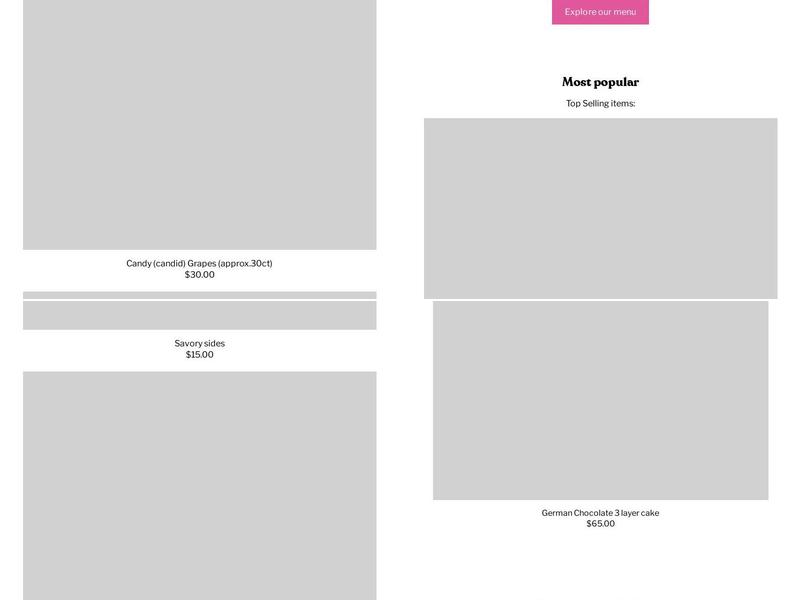 D'Cora's Custom Cakes Menu