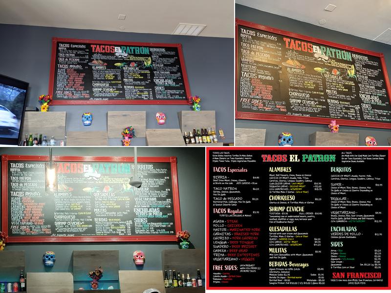 Tacos El Patron Menu
