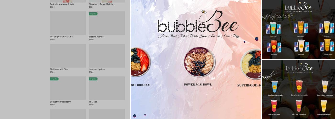 BUBBLE BEE Menu