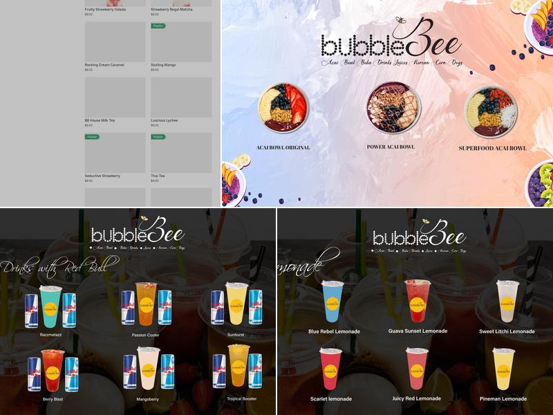 BUBBLE BEE Menu