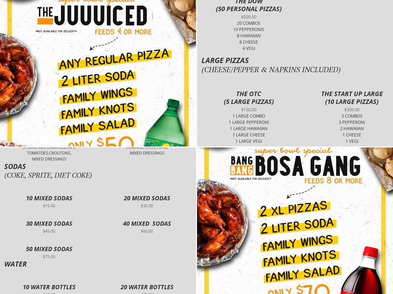 Office Pizza Box Menu