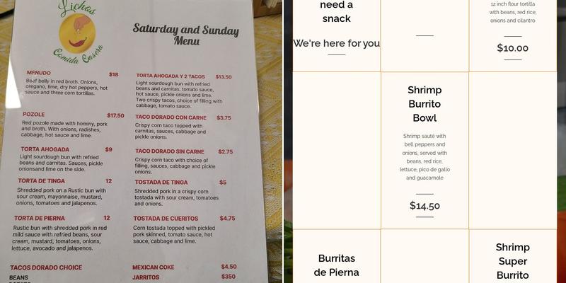 Lichos Comida Casera Menu