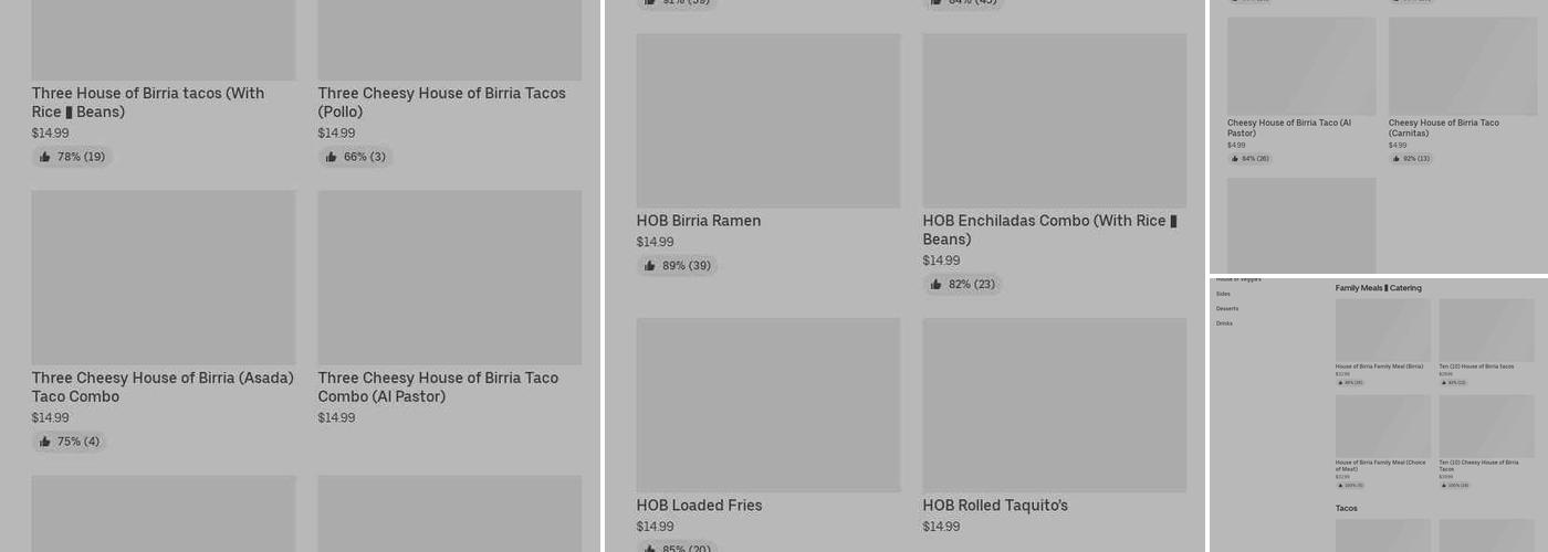 House Of Birria Menu