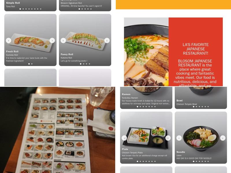 Blosom Japanese Restaurant Menu