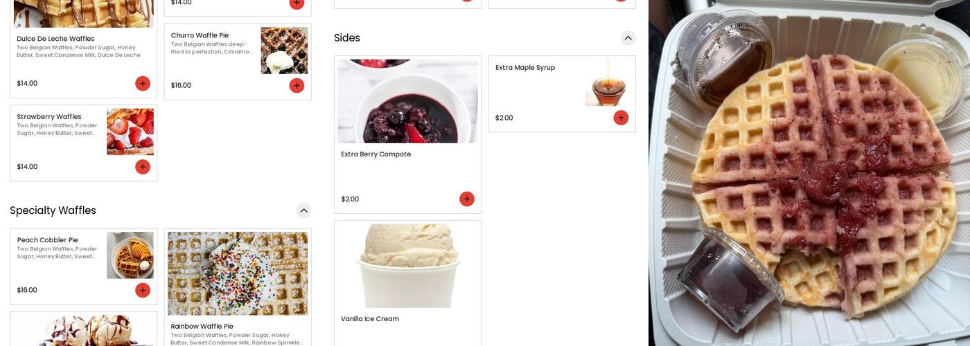 Morningside Waffle Bar Menu