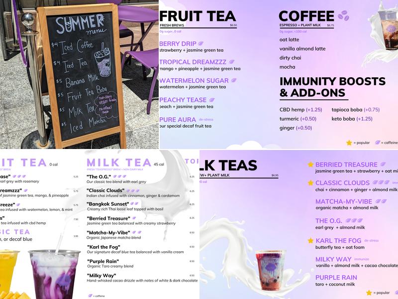 Aura Tea & Coffee Menu