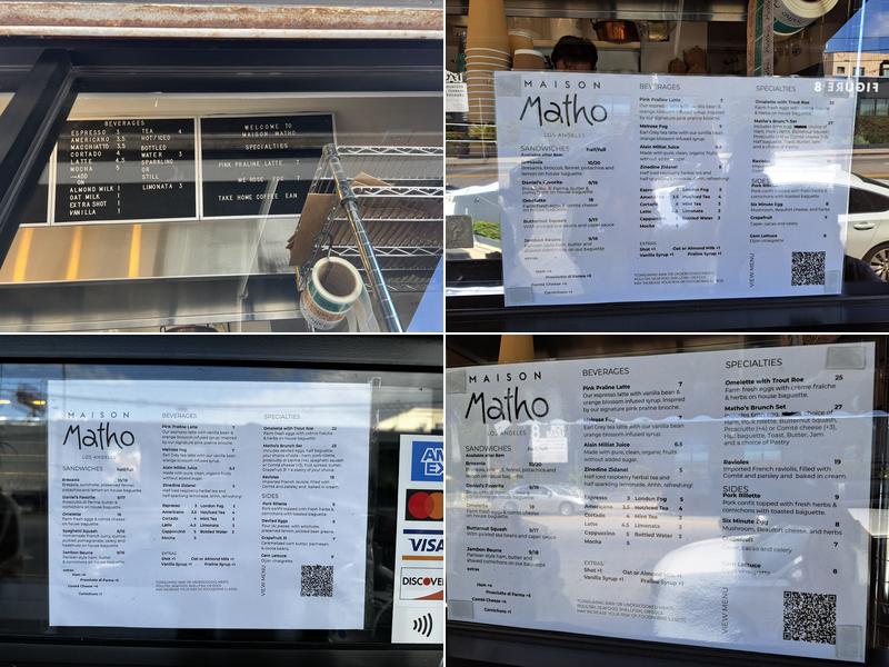 Maison Matho Menu