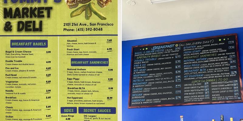 TOMMY'S MARKET & DELI Menu