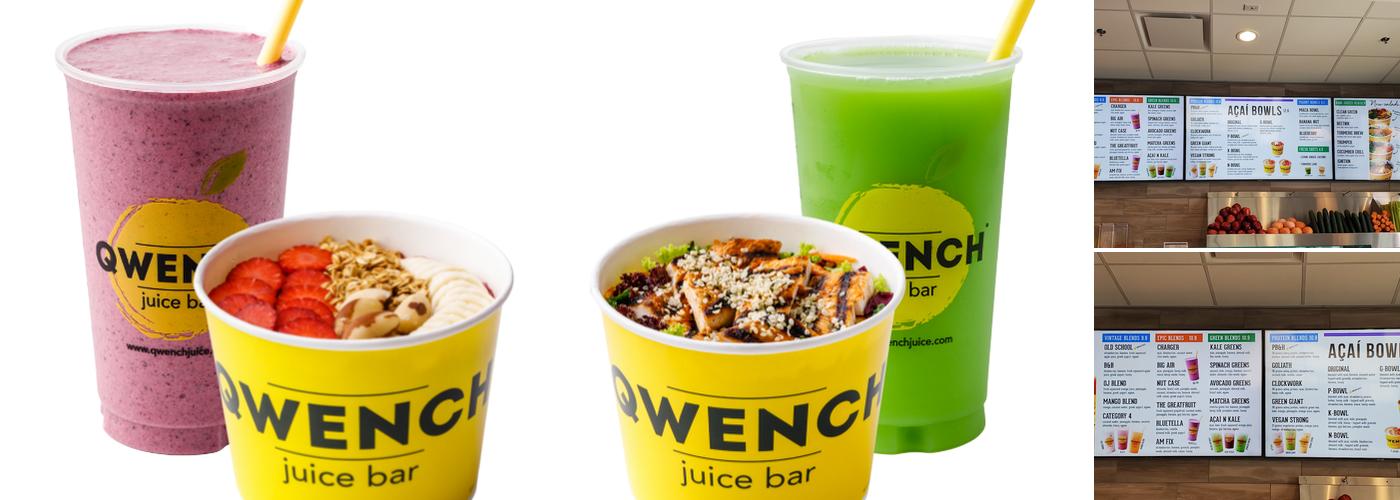 Qwench Juice Bar & DRNK Coffee + Tea Menu