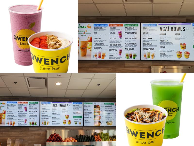 Qwench Juice Bar & DRNK Coffee + Tea Menu