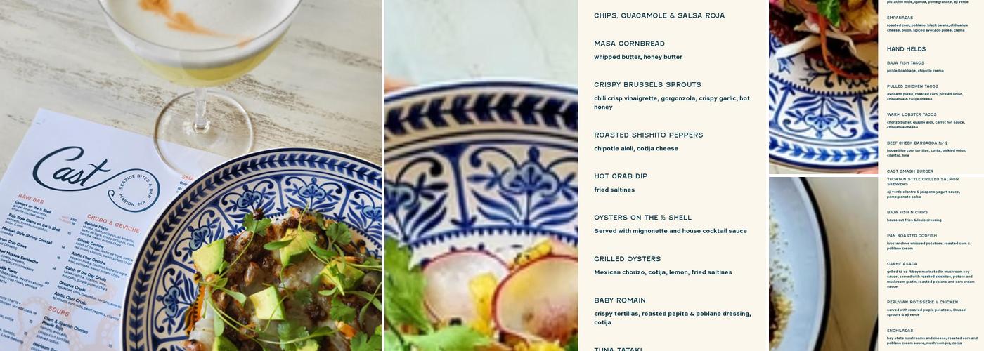 Cast Seaside Bites & Bar Menu