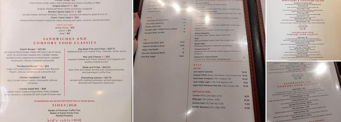 Stephanie's Menu