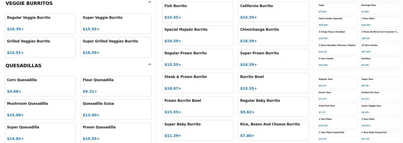 Taqueria Mi Durango 2 Menu