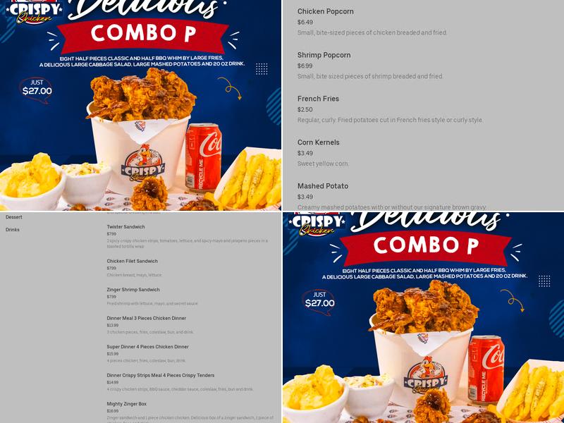 crispy chicken Menu