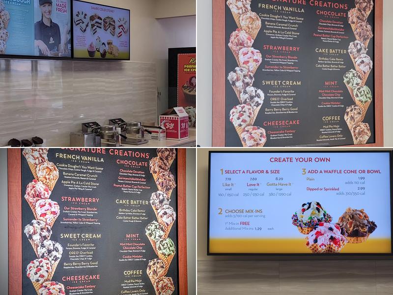 Cold Stone Creamery Menu