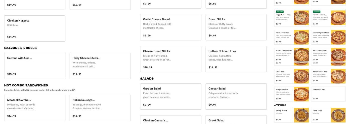Bambinos Pizza Deli 3 (Federal Blvd) Menu