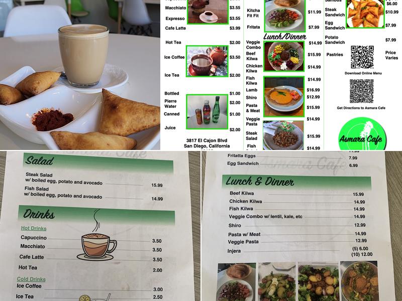 Asmara Cafe/restaurant Menu