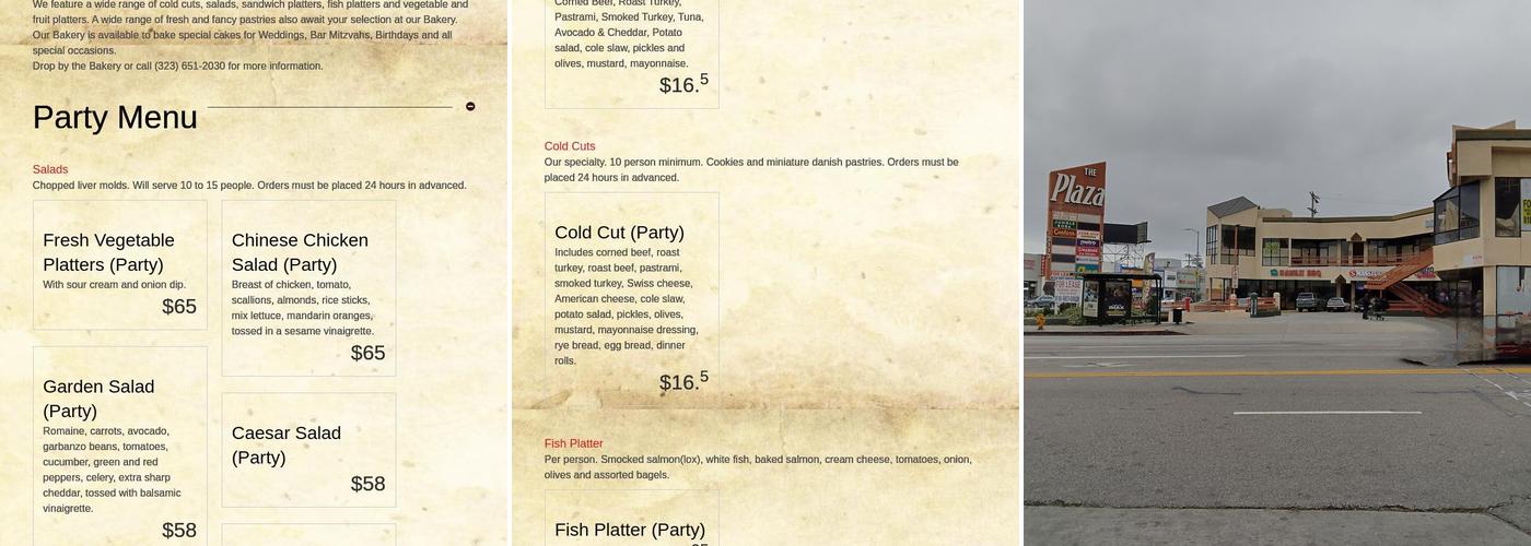 Canter's Deli Menu