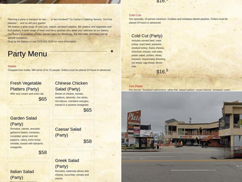Canter's Deli Menu