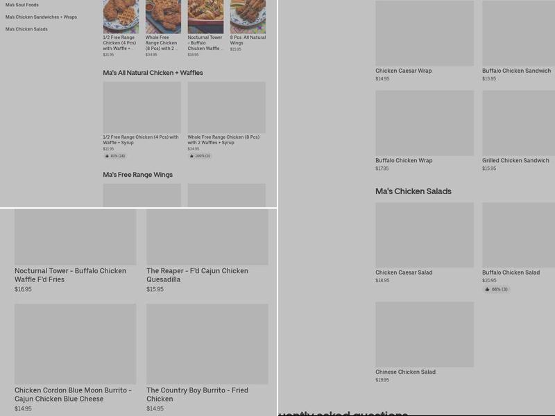 Ma Soul's Chicken and Waffles Menu