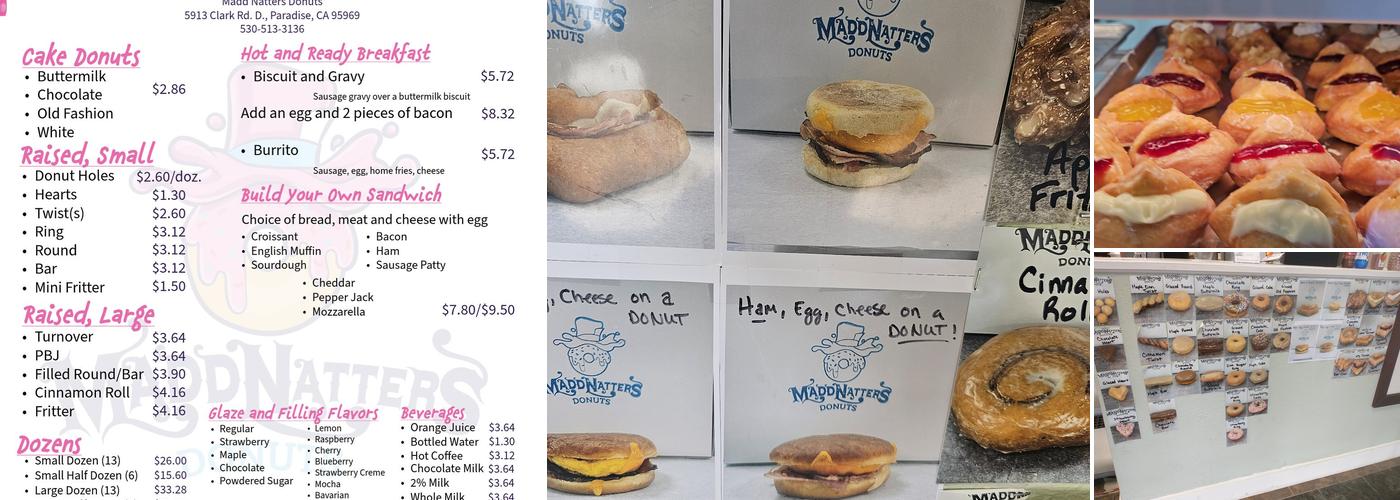 Madd Natters Donuts Menu