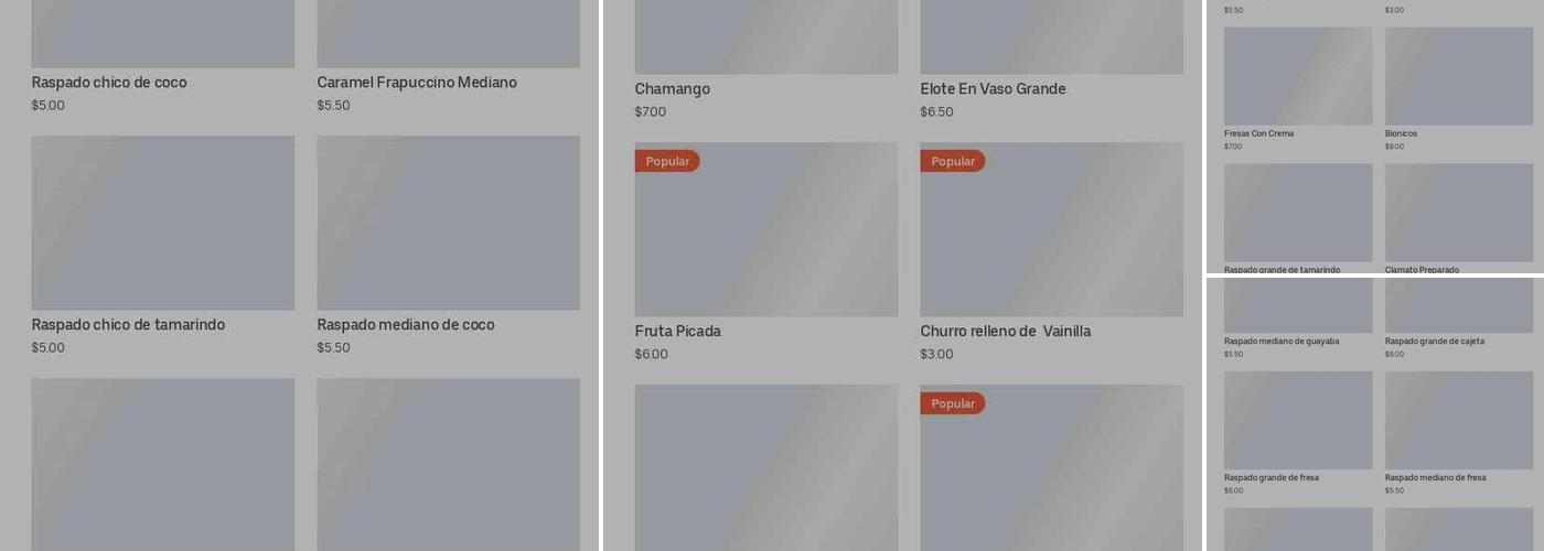 Raza ricos raspados Menu