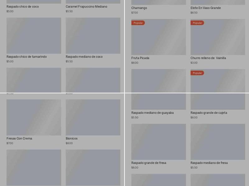 Raza ricos raspados Menu