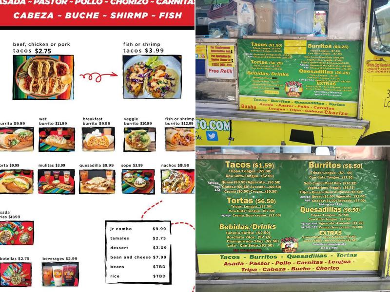 Tacos Super Gallito Menu