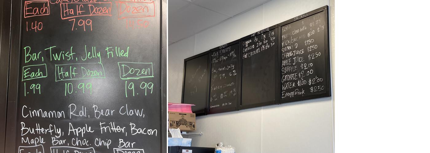 KJ Donuts Menu