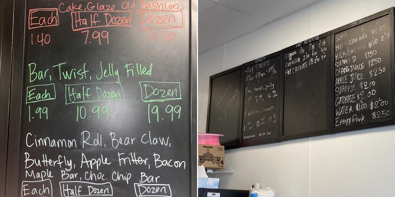 KJ Donuts Menu