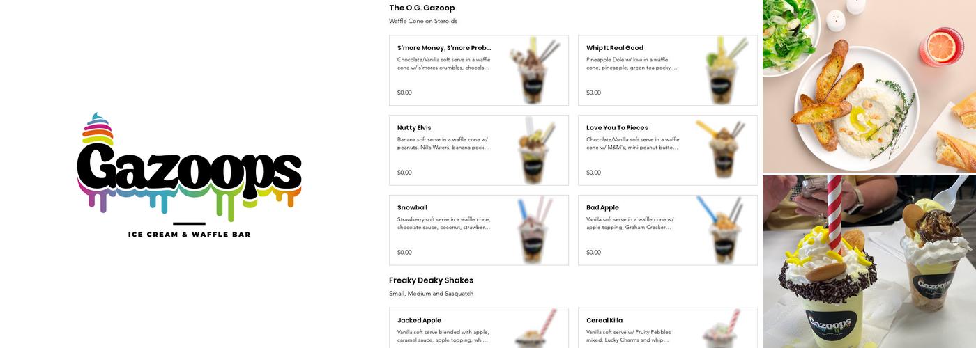 Gazoops Menu