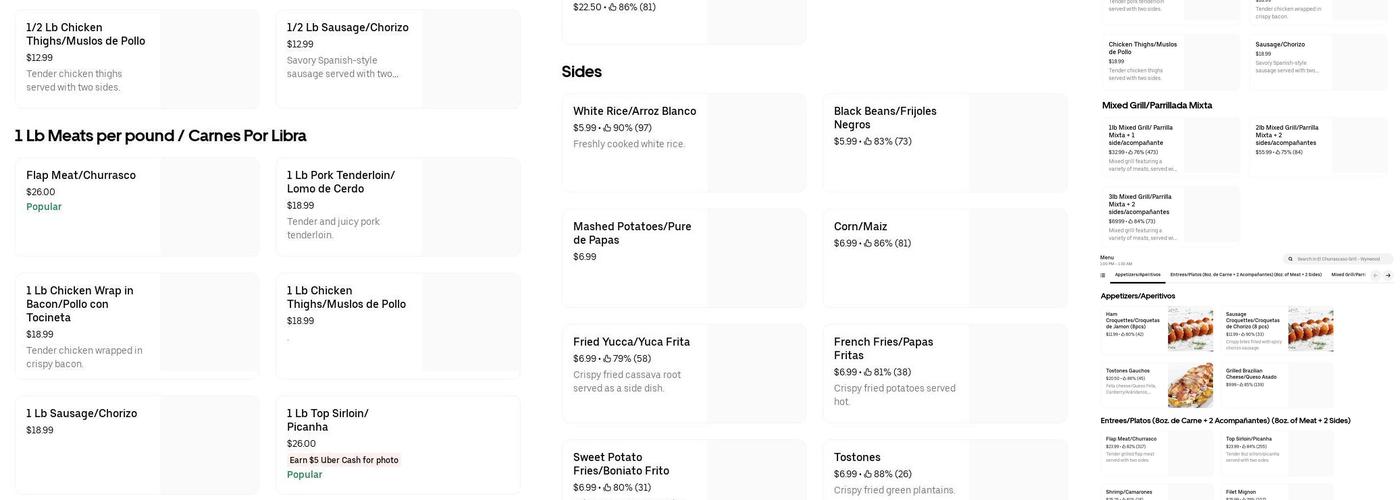 El Churrascaso Grill Wynwood Menu