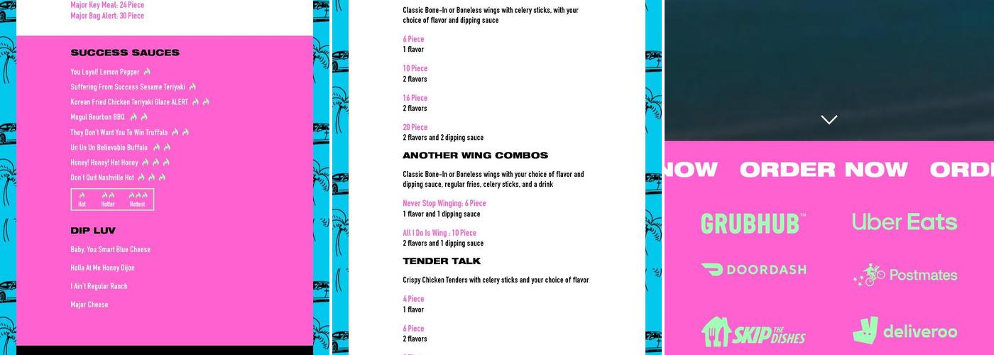 Another Wing By DJ Khaled Menu