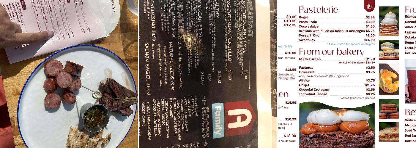 A Family Brickell Menu