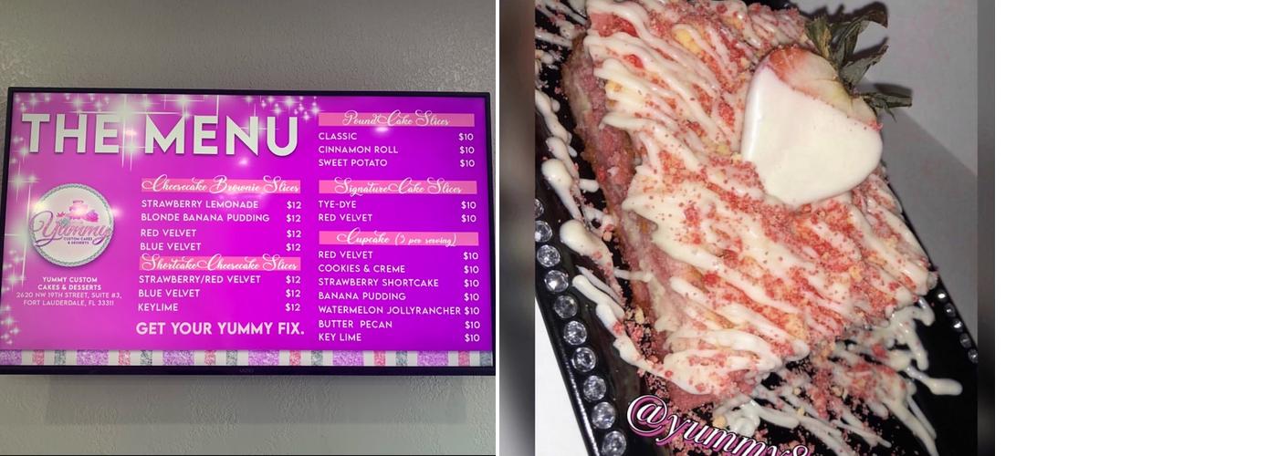 Yummy Custom Cakes & Desserts Menu