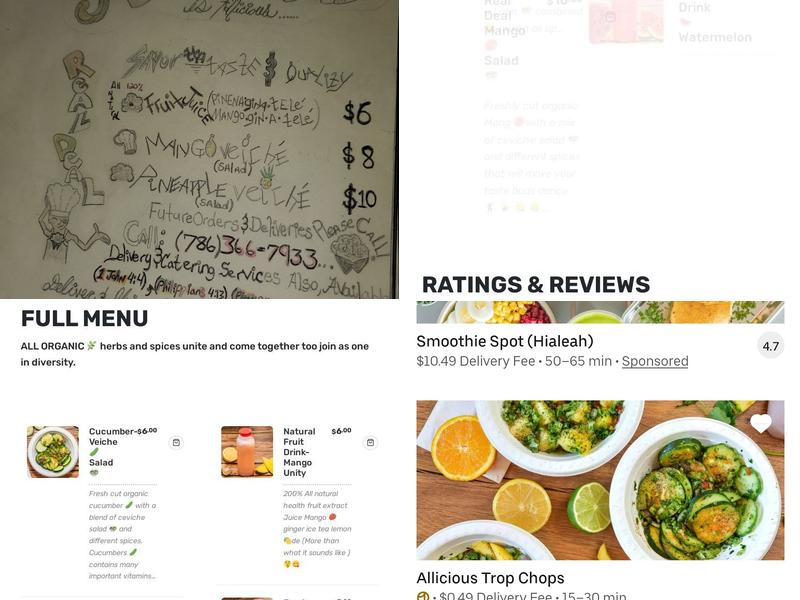 Allicious trop chops Menu