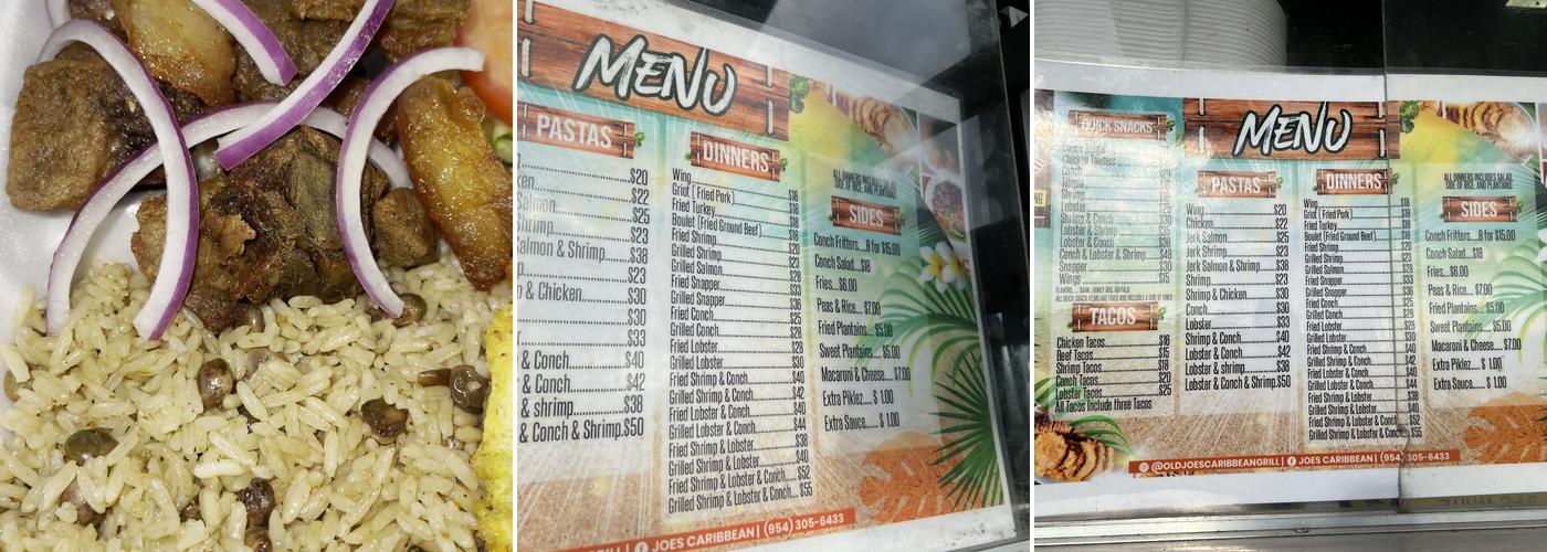 Old Joe's Caribbean Grill Menu
