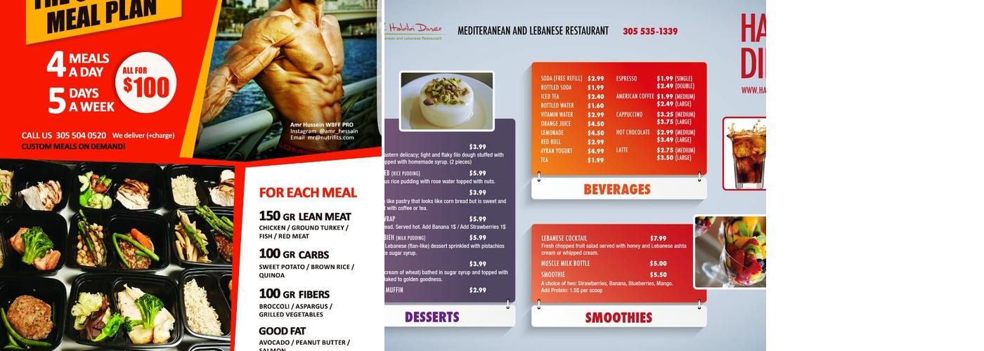 Habibi meal plan Menu