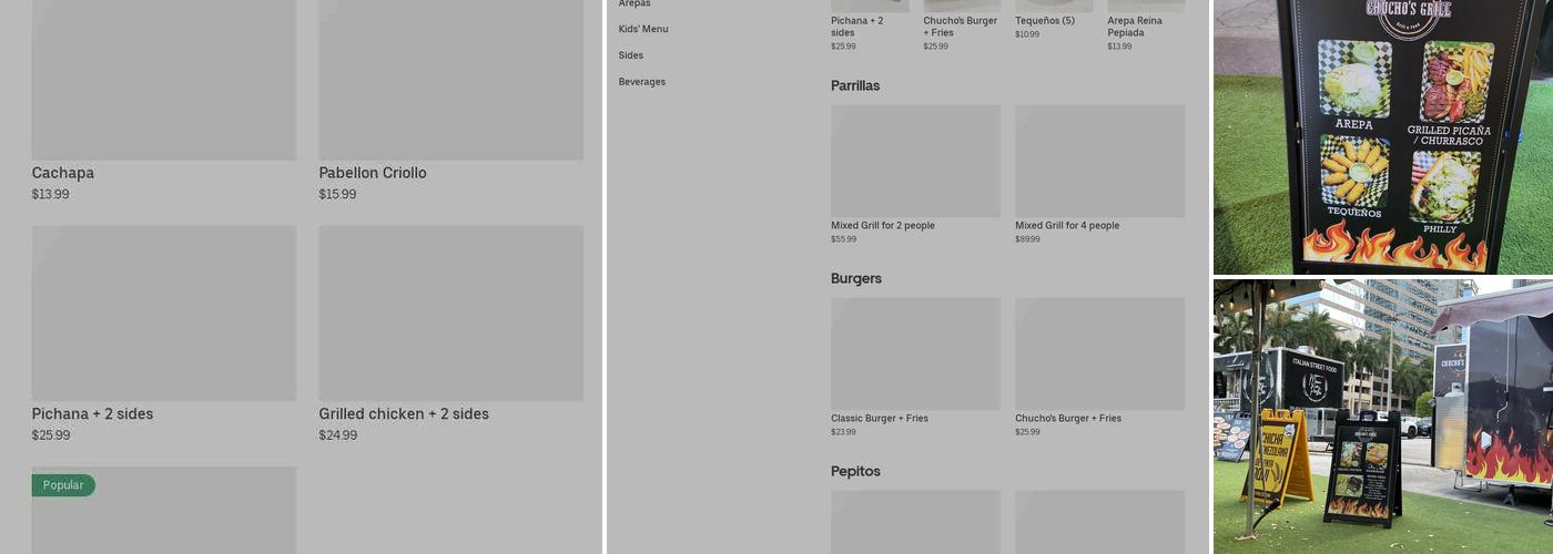 Chucho’s Grill Menu