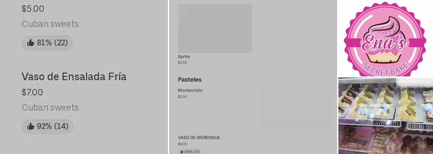 Ena’s secret bake Menu