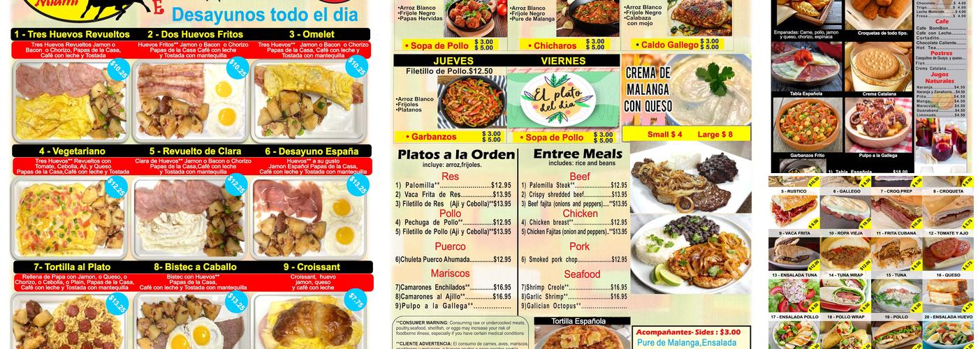 Españoles en Miami Cafe & Restaurant Menu