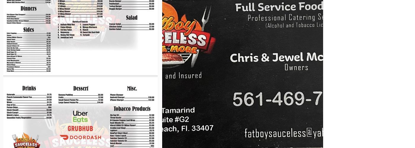 Fat Boy Sauceless Ribs & More Menu