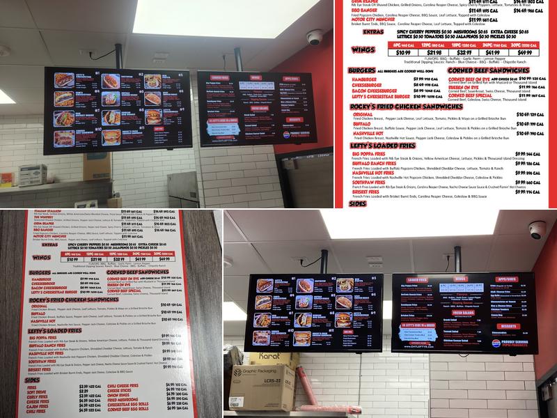Lefty's Cheesesteaks, Burgers, and Wings Menu