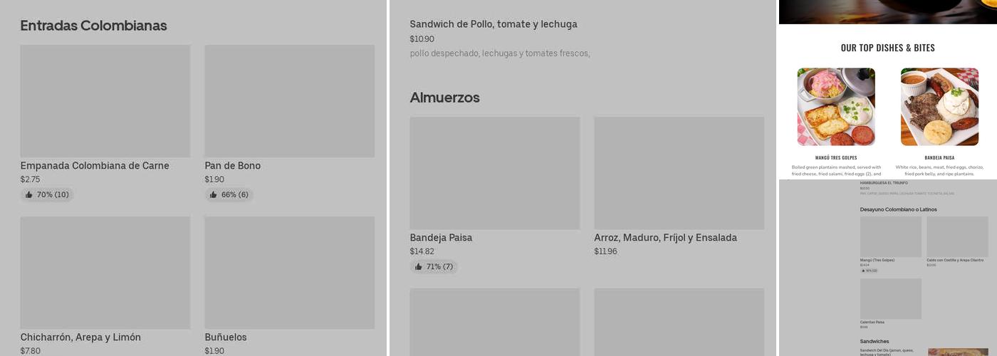 El Triunfo Bakery and Cafe Menu