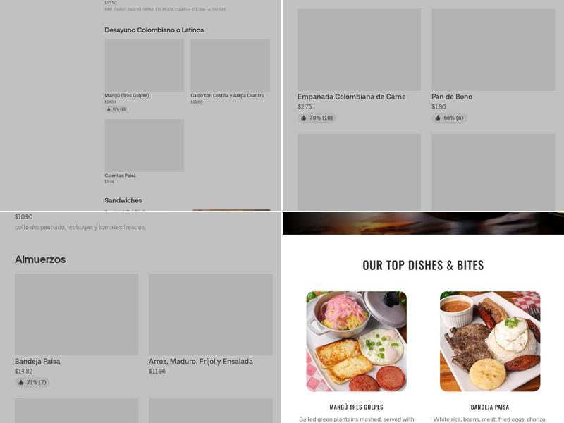 El Triunfo Bakery and Cafe Menu