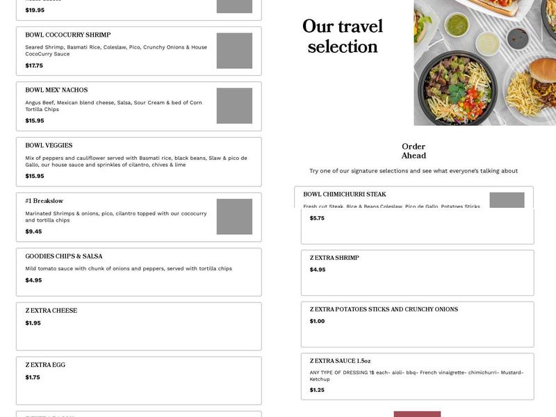 Glow Bowl Food Truck Menu