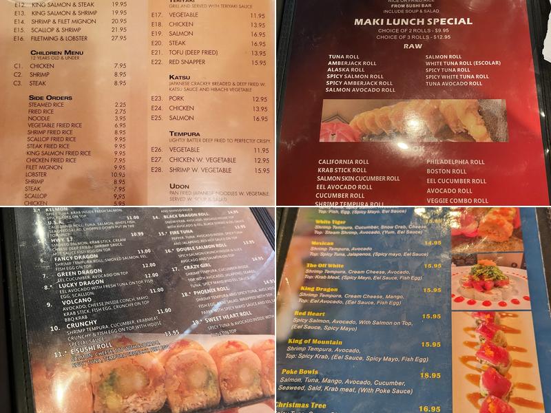 E Sushi Japanese Restaurant Menu