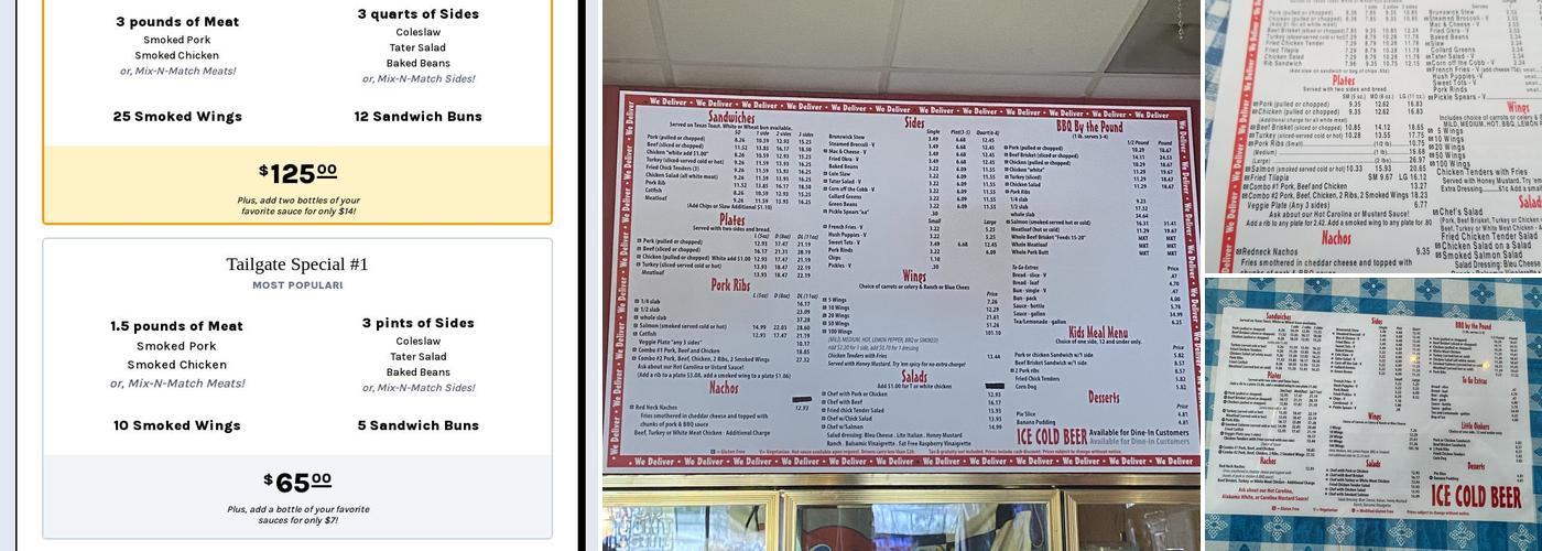 Pig-N-Chik BBQ Menu