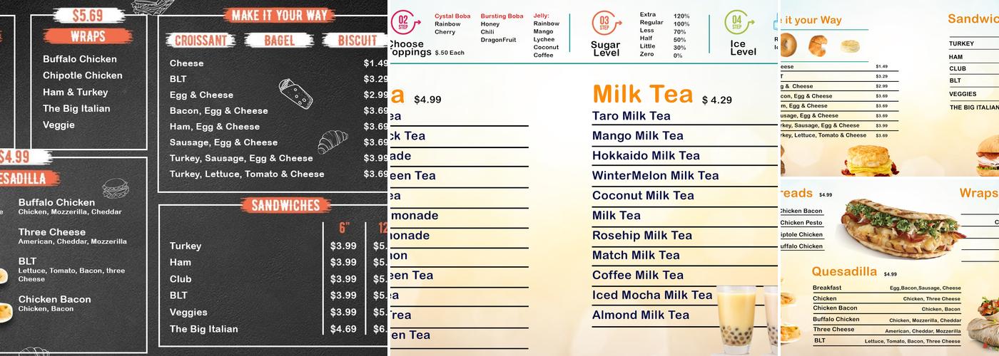 Boba + Bites Menu