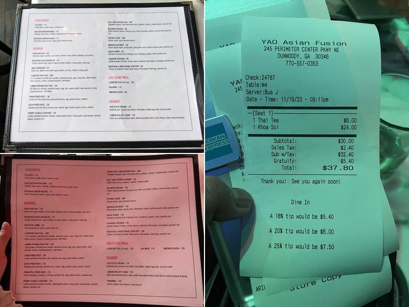 Thai Kitchen by YAO Menu